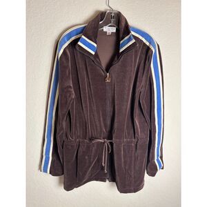 St. John Sport by Marie Gray Women's Size Medium Velour Jacket Hoodie Full Zip